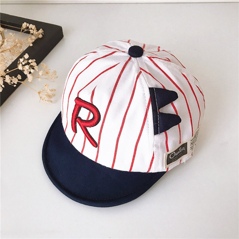 Leuke Brief Borduurwerk Baseball Baby Caps Zomer Streep Baby Jongens Zon Hoeden Peuter Infant Verstelbare Hip Hop Cap: Red