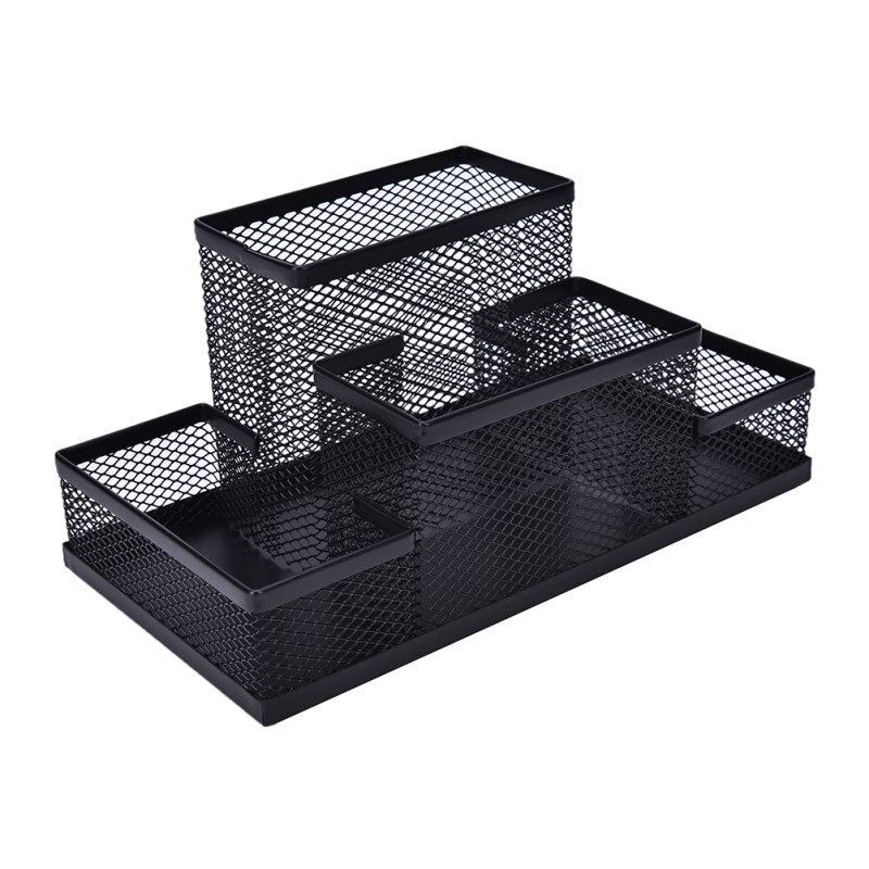 Mesh Cube Metal Stand Combination Holder Desk Desktop Accessories Stationery Organizer Pen Pencil Office Supplies Storage Box