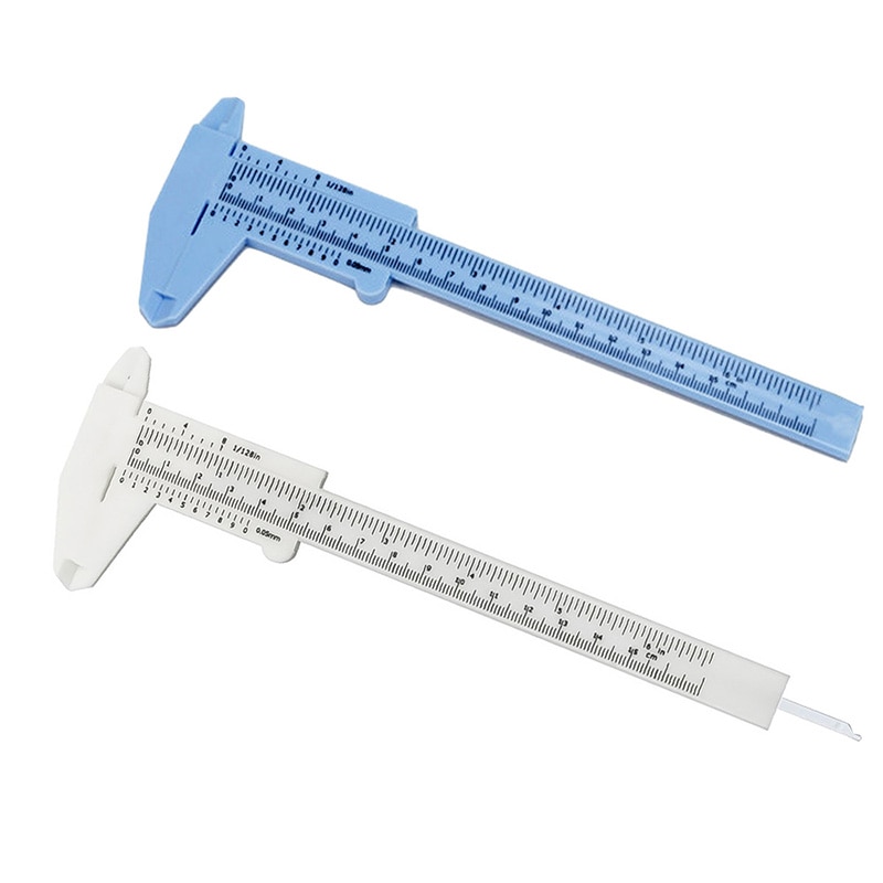 150mm blanco azul Calibre Vernier plástico micrómetro diario herramienta Calibre Vernier plástico de corredera medida herramienta gobernante