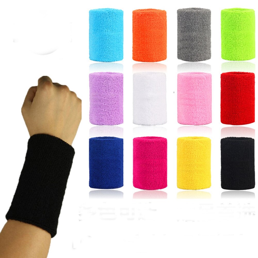 1PC Bunte Sport Schweißband Armbänder Baumwolle Faser Schweiß Handgelenk Guards Jugendliche Weichen Bequemen Hand Band Sport Zubehör