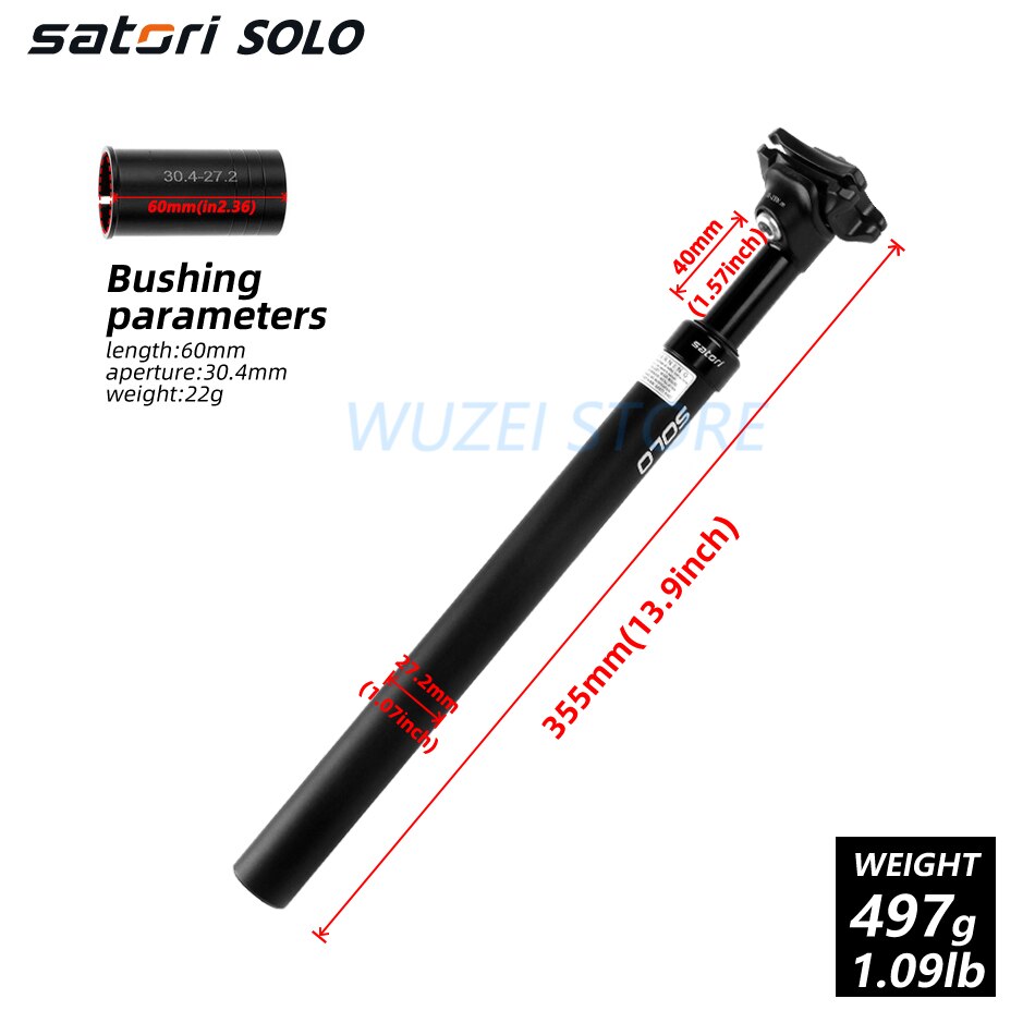 SATORI fahrrad sattelstütze 27,2/28,6/30,4/30,8 30,9mm * 355mm Aluminium schock sitz rohr MTB rennrad sattel sitz post 40mm Reise: SOLO 30.4mm
