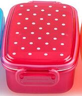 Dot Lunch Box for Children Picnic School Food Storage Container Bento Sushi Box Kids Fruit Snack Microwave Lunch Boxes: Hot Pink