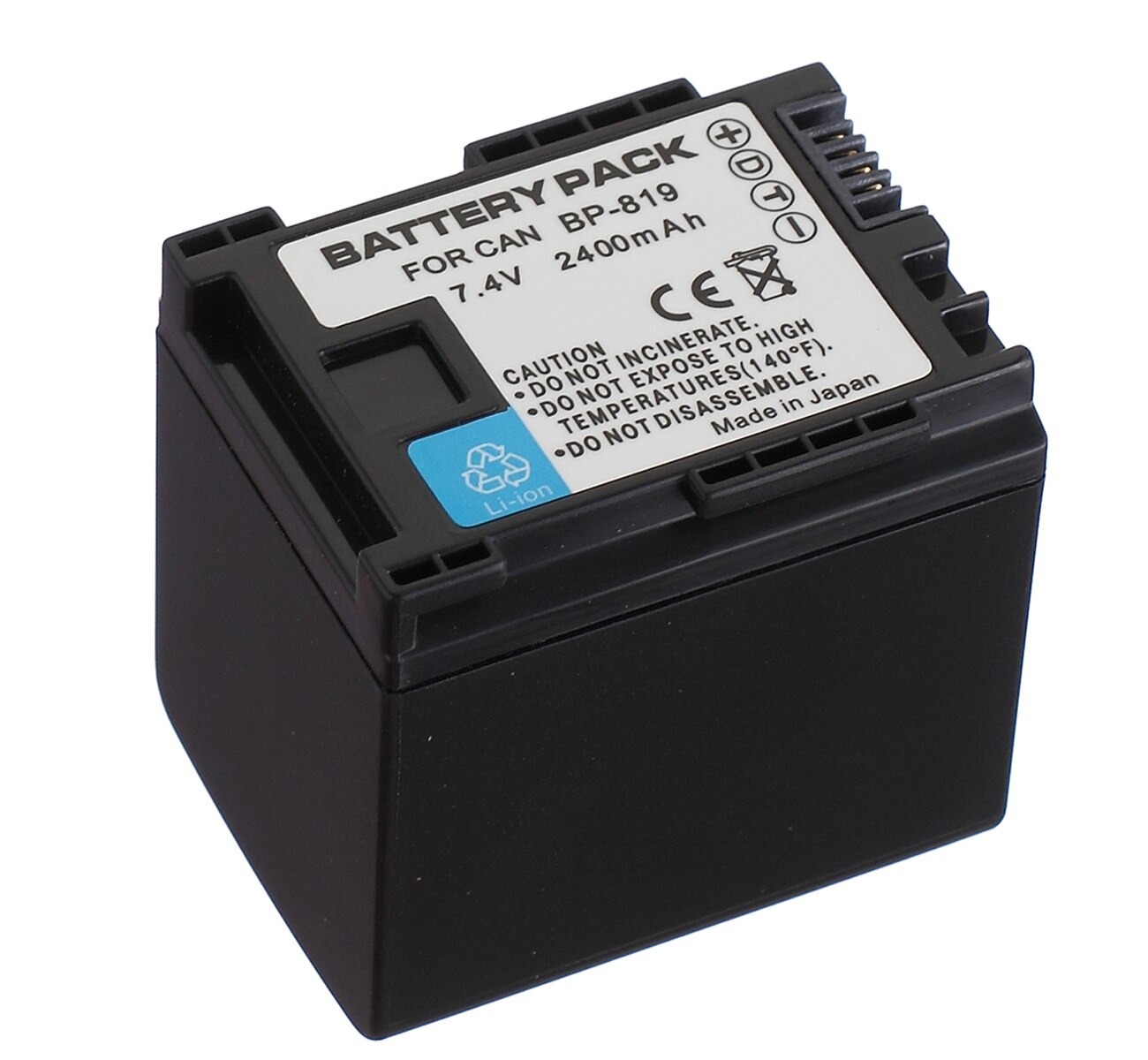 Batterie pour caméscope Canon LEGRIA HFM300, HFM306, HFM307, HFM400, HFM406, LEGRIA HF M300, M306, M307, HF M400, M406: 1x BP-819 Battery