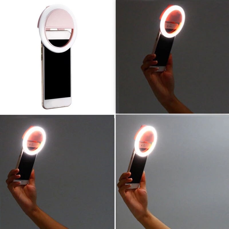 portato Selfie Anello di Luce per il telefono mobile di Illuminazione Supplementare Selfie Migliorare La Luce di Riempimento Rotonda Selfie Torcia Elettrica di Trucco