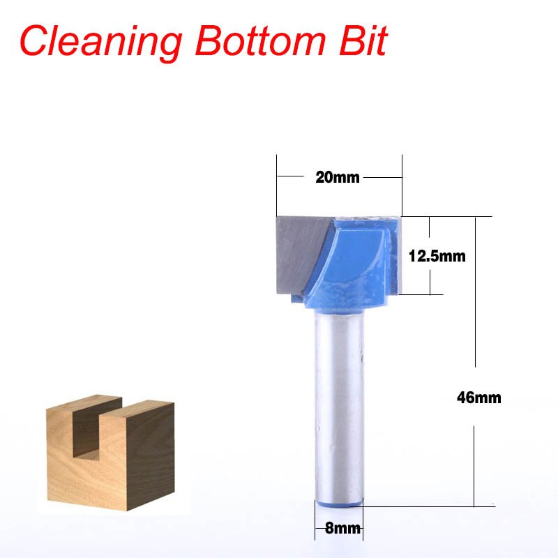 1pcs 8mm Shank Cleaning Bottom Engraving Bit Solid Carbide Router Bits Woodworking Tools CNC Milling Cutter Endmill for Wood: 8x20