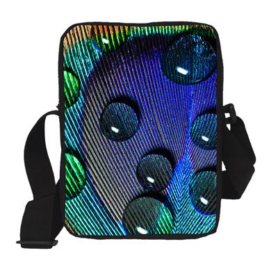 Moda Kobiety mini posłaniec Torby 3D klon liść wydrukować Handsbag Podróże Małe Ramię Crossbody Torby Dla Pań Kolorowe Pióra: 9011