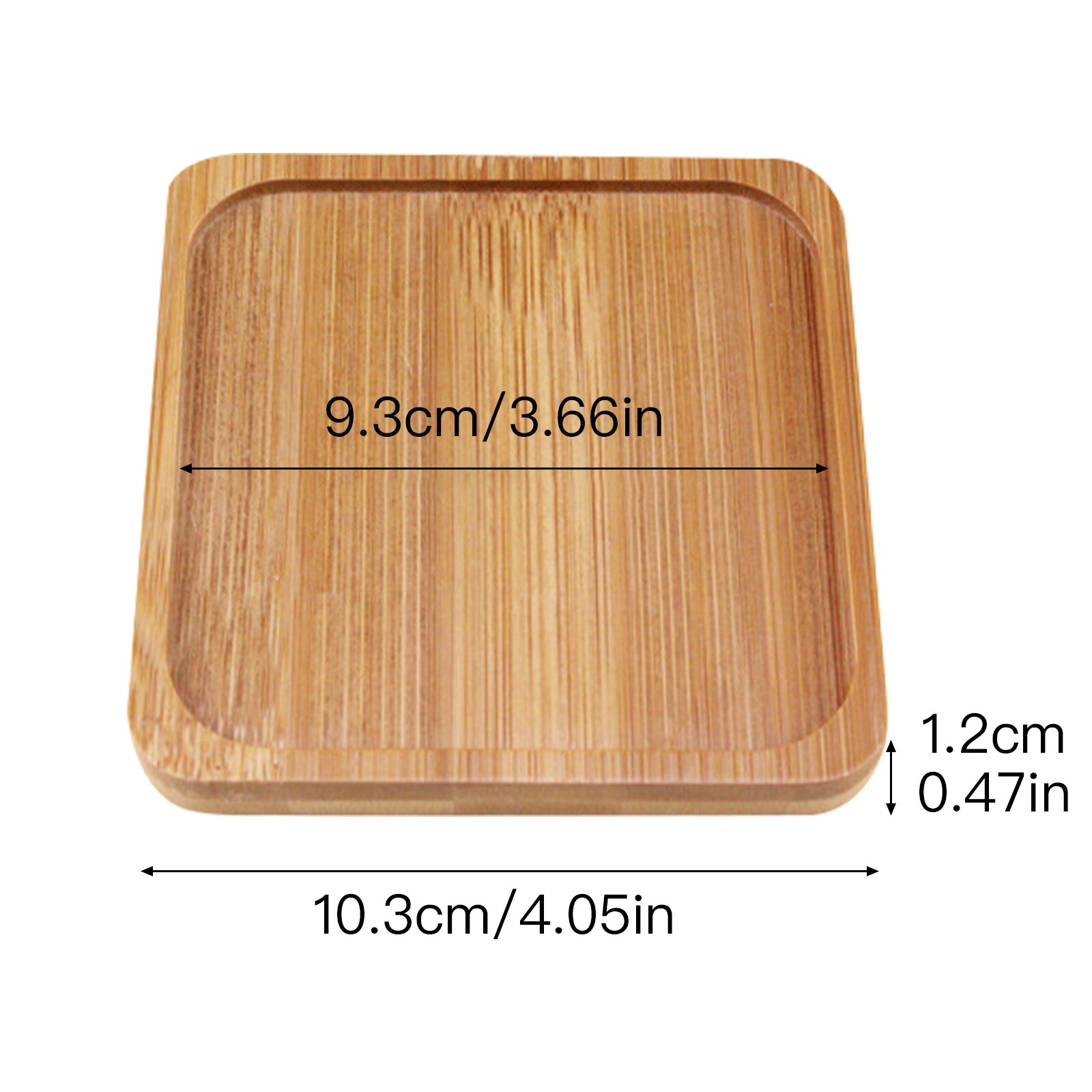 2Pcs Bambu Vierkante Bamboe Platen Bloem Stand Ronde Kommen Voor Vetplanten Potten Trays Base Stand Tuin Decor Plant Stand: 10.3x1.2cm 2pcs