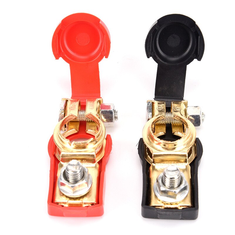 Para coche y caravana, Conector de Terminal de batería de coche, par de baterías de 12V de liberación rápida para batería, abrazaderas de terminales,