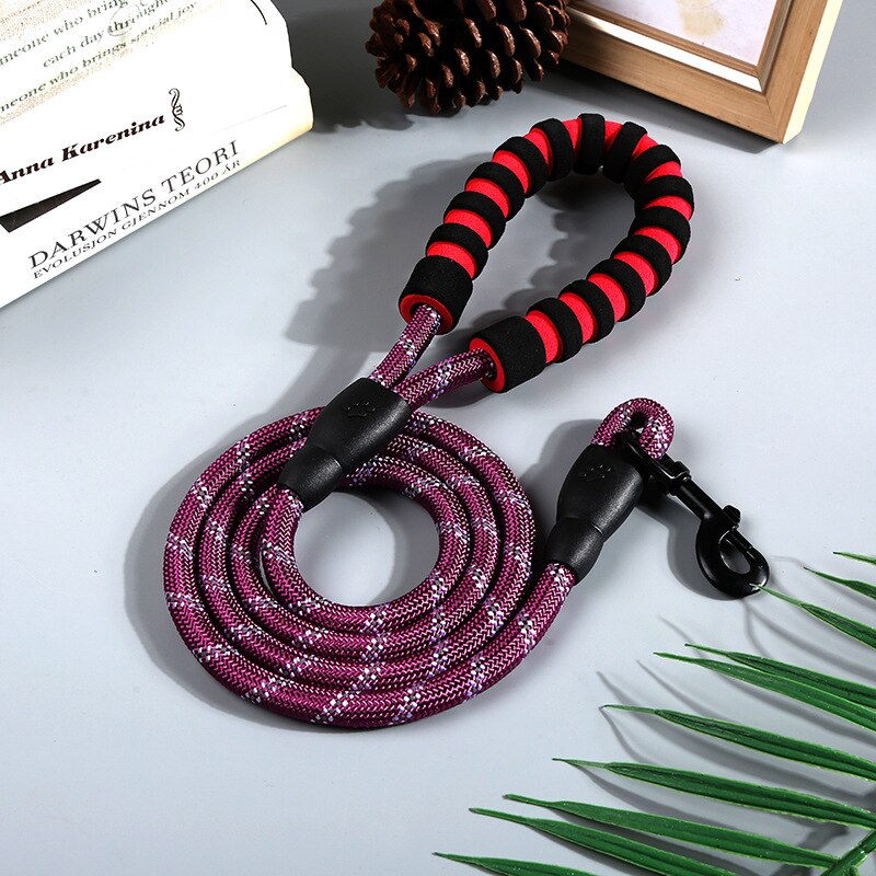 Nylon 1.5m huisdier hondenriem hondenriem kleur nacht reflecterend duurzaam wandelen training tractie touw hondenriem met hondenriem: Kleur 6