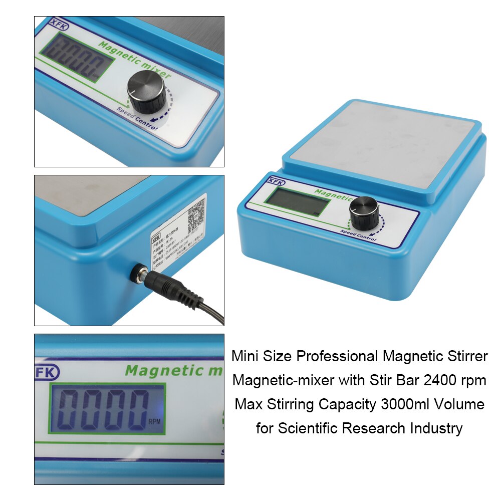 Mini 2400 rotary stirrer magnetic stirrer stir bar capacity 1000ml suitable for scientific research industry