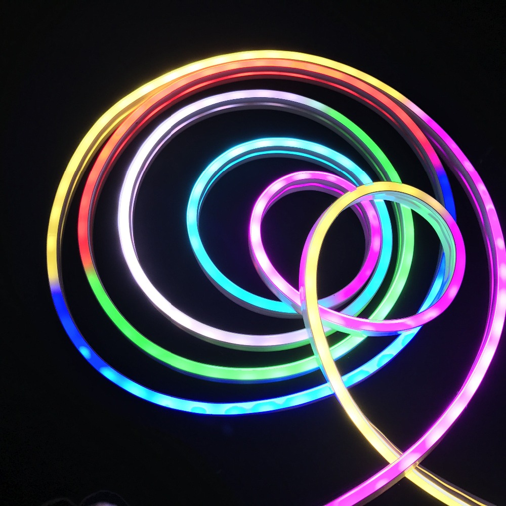 6mm*12m/3m DC5V SK6812 -3535 addressable led neon flexible pixel light,RGB full color;60leds/m;IP65;flat surface/side emitting