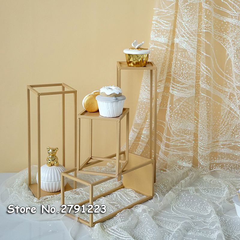 Champagne guld bakke 1 stykke kage værktøj fondant dessert hjemmedekorationer søde bordmontering opbevaringsholdere & reoler