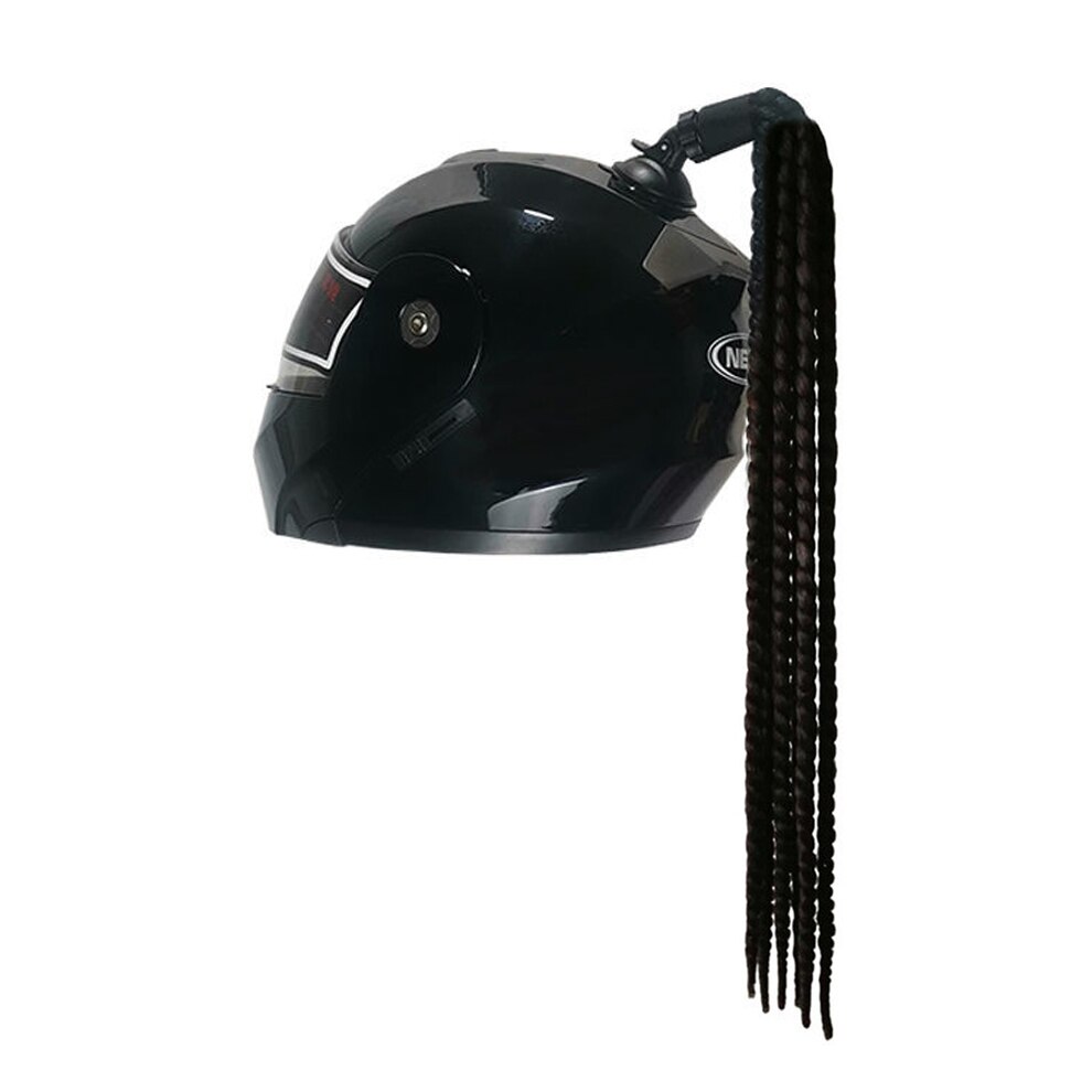 Punk stil motorcykel hjelm dreadlocks kvinder hjelm dreadlocks hestehale fletning motocross cykelhjelm punk hår dekoration: 1b