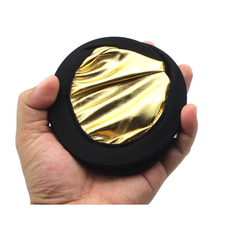 TENWISH Photography Mini Reflector 30cm 2 in 1 Collapsible Multi-Disc Light Reflector with Bag Gold Silver &amp; White Silve