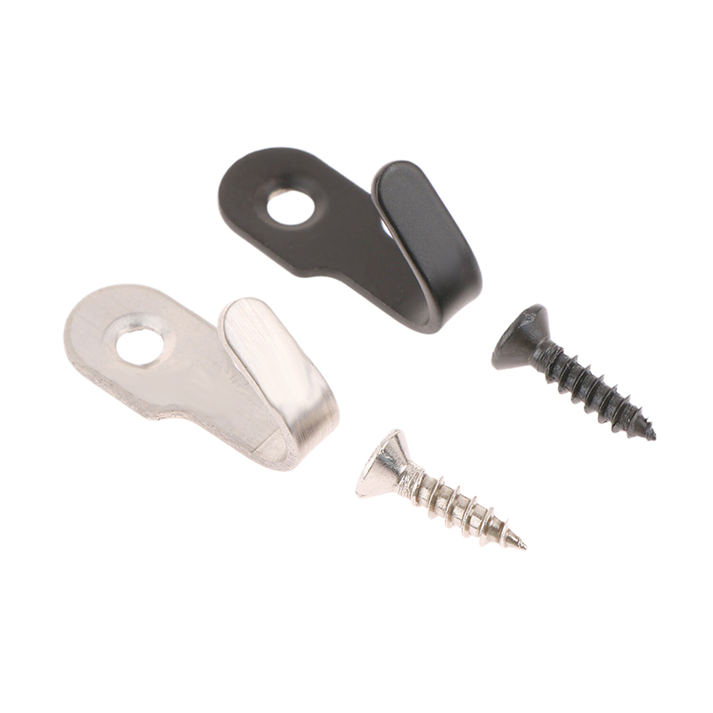 10Pcs/Set Mini Stainless Steel J-shaped Hook With Screw Items Key Rack Wall Mounted Punching Hook Bathroom Kitchen Hardware