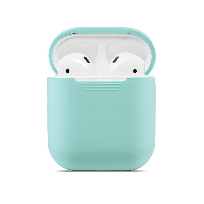 Soft Silicone Cases For Apple Airpods 1/2 Protective Bluetooth Wireless Earphone Cover For Apple Air Pods 1/2 Charging Box Bags: Green