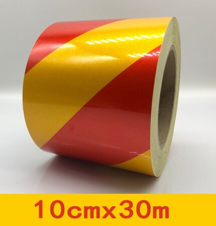 Breedte 50 Mm Reflecterende Materiaal Tape Sticker Veiligheidswaarschuwing Tape Reflecterende Film: red yellow10cmx30m