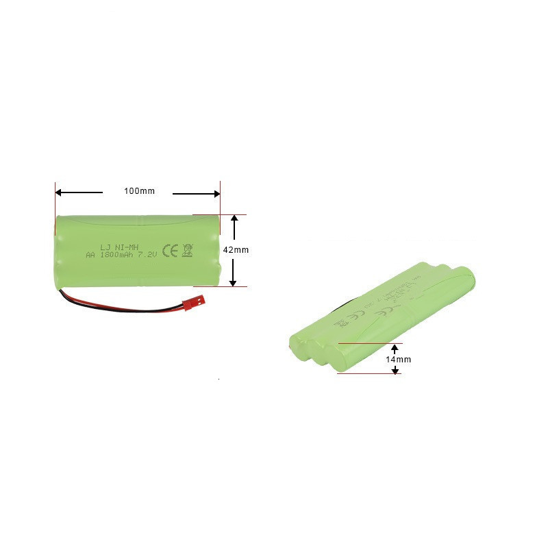 (Enchufe JST) batería NiMH de 7,2 v 1800mah para juguetes Rc tanques de coches trenes Robots barcos rc pistolas AA 700mah 7,2 v batería recargable