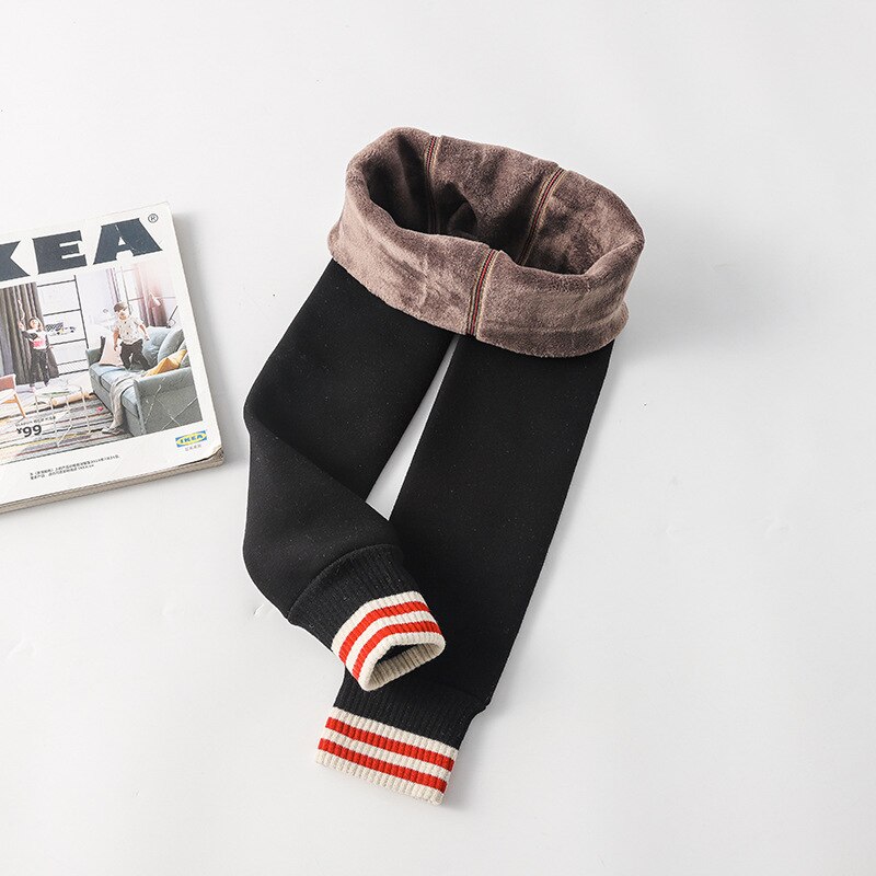 Ins winter baby leggings 2-10 jaar babykleding kinderen warme dikke leggings: Zwart / Ik (6-8y)