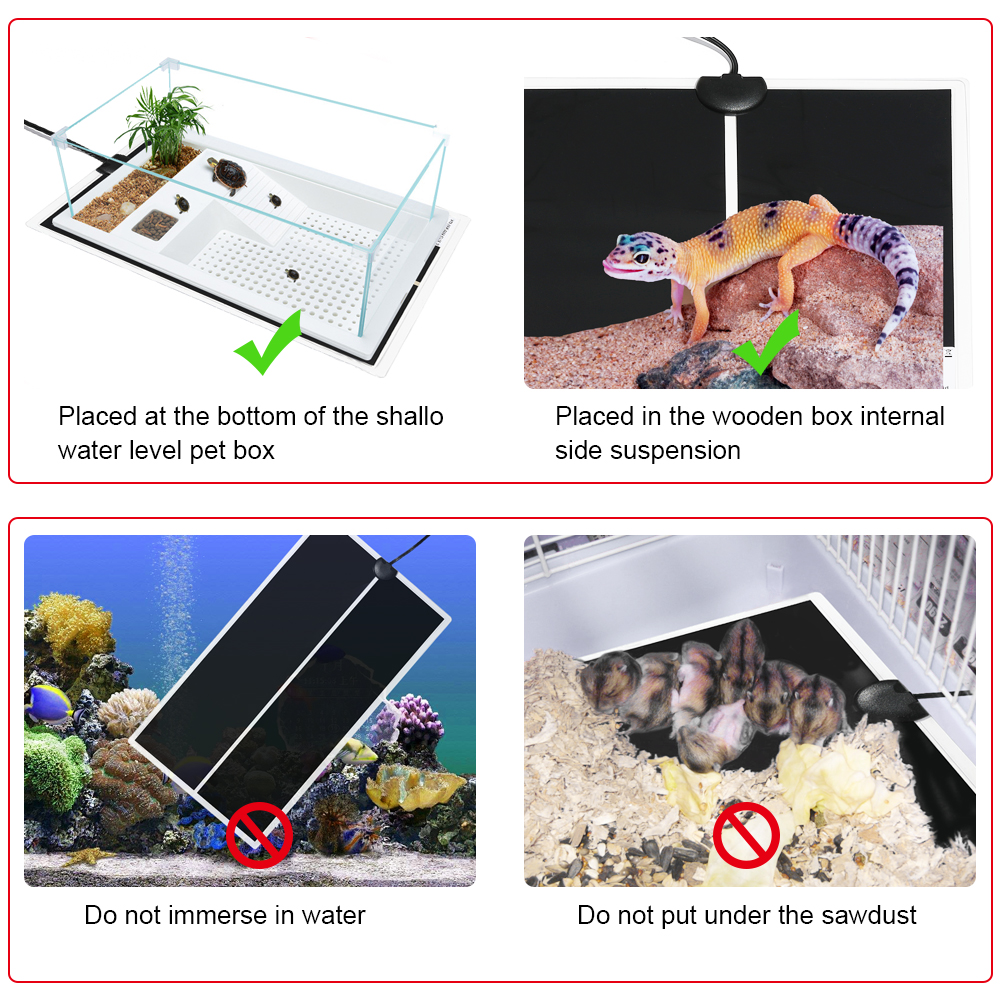 28*28Cm Terrarium Reptielen Warmte Mat 5-45W Klimmen Huisdier Verwarming Warm Pad Verstelbare Temperatuur Controller incubator Mat Gereedschap