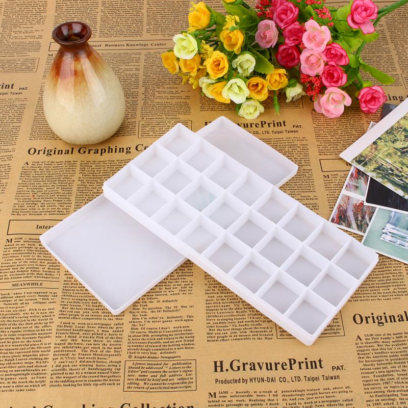 Paleta de plástico para pintura al óleo acuarela, paleta plegable para mezclas, paleta de acuarelas, bandeja para pintar artistas, útiles escolares