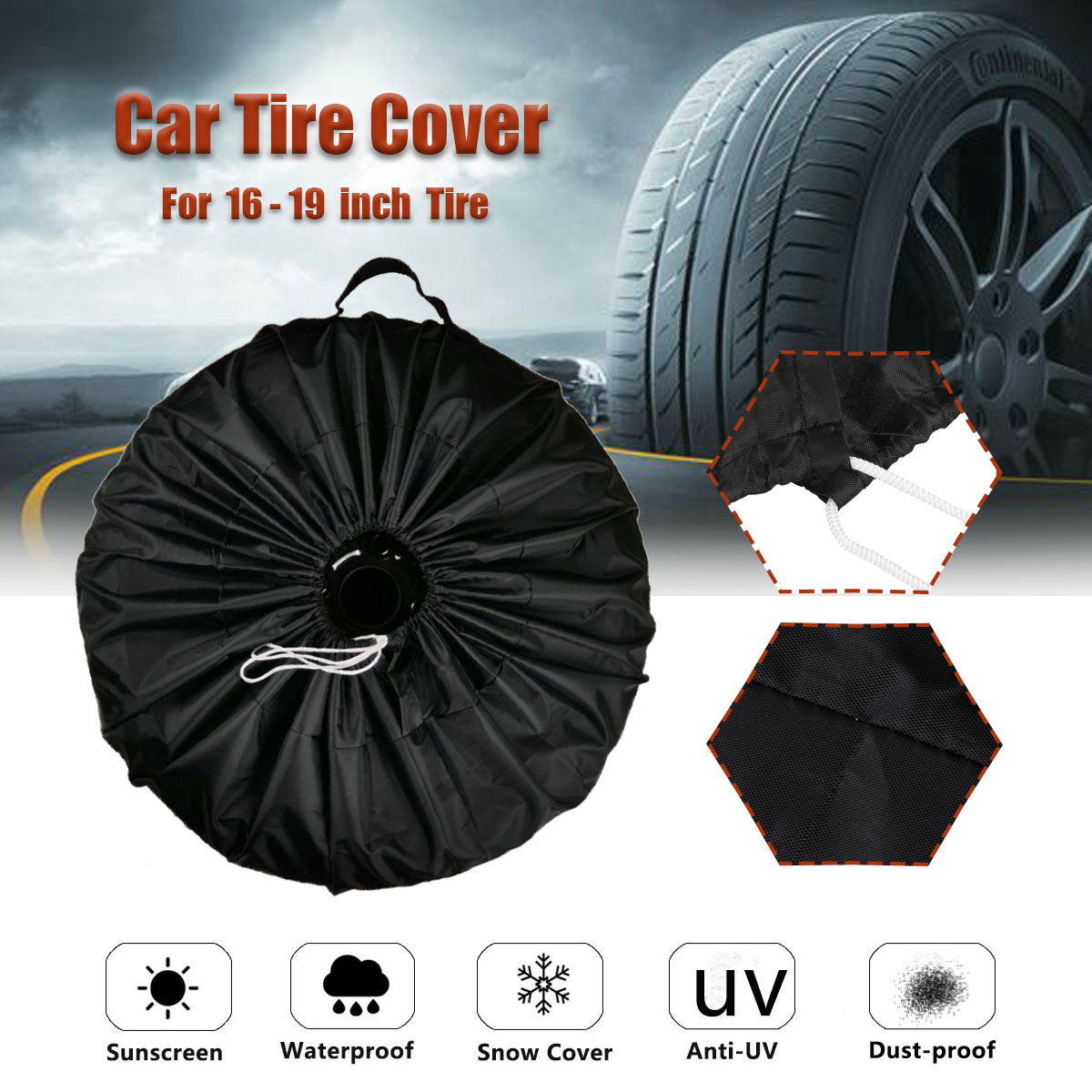 S/L Universal Car SUV Tire Cover Case Spare Wheel Covers Bag Polyester Tyre Spare Storage Cover For RV Motorhome