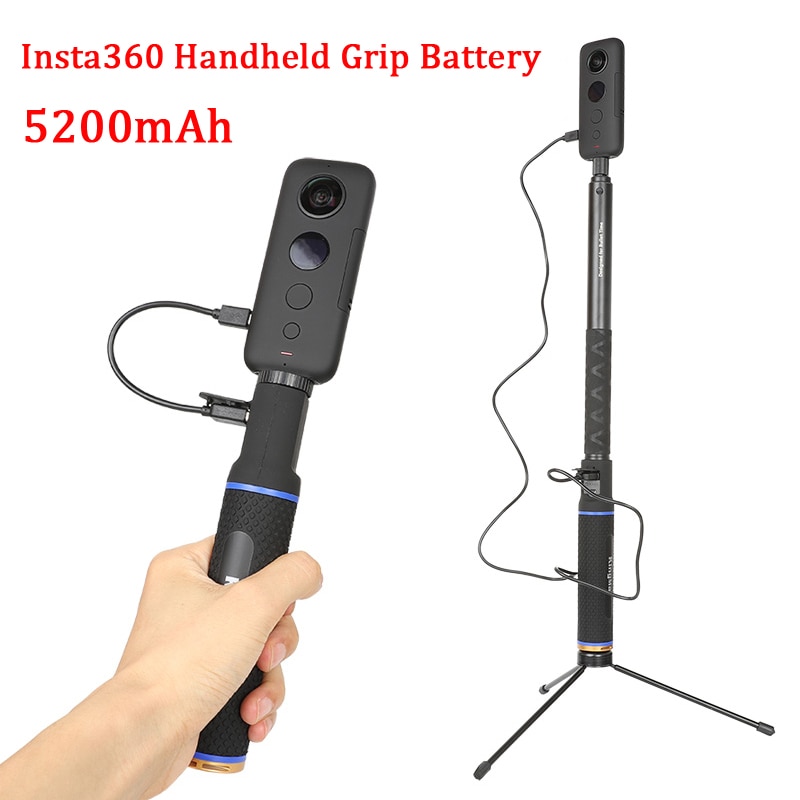 Handheld Energie Bank Batterie Hand Griff Verlängerung Einbeinstativ w Stativ für Insta360 eins X Panorama Flecken Kamera Zubehör
