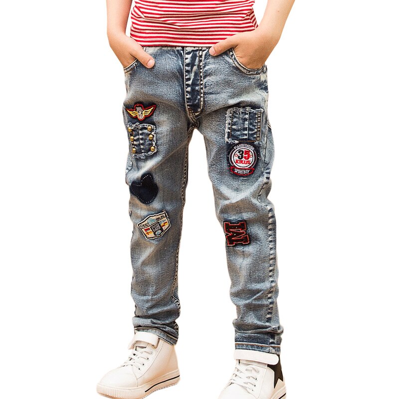 Børnetøj drenge jeans efterår børnebukser store drenge bukser stretch jeans