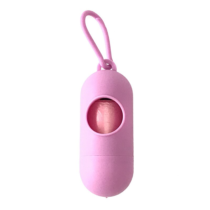 Praktische Pet Kak Zak Dispenser 1Pc Hond Afval Garbage Houder Dispensers Met Kak Tassen Set Puppy Trash Schoonmaakproducten: pink