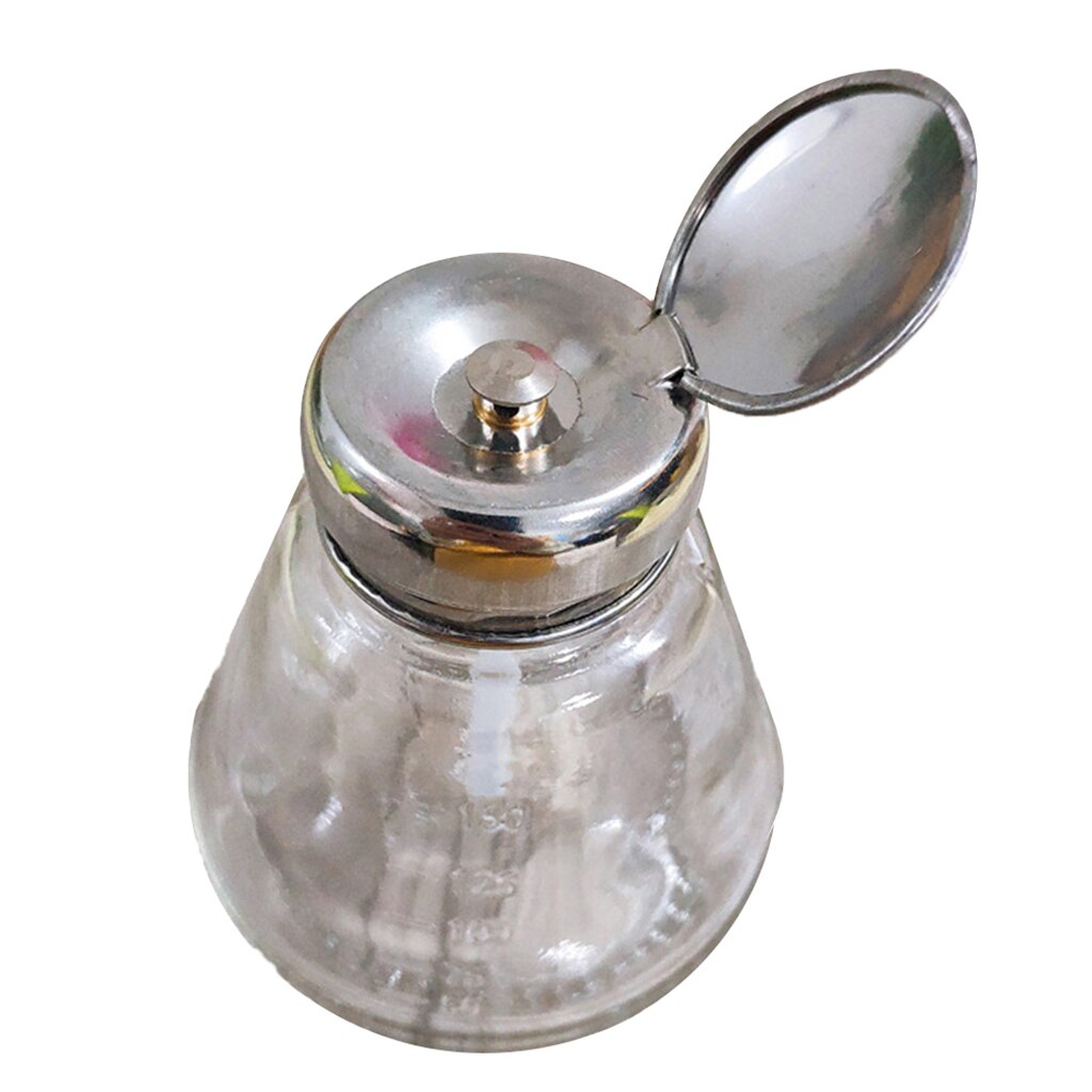 Dispensador vacío de esmalte de uñas, botella de vidrio de bombeo, acetona líquida, contenedor a prueba de derrames, 150ml