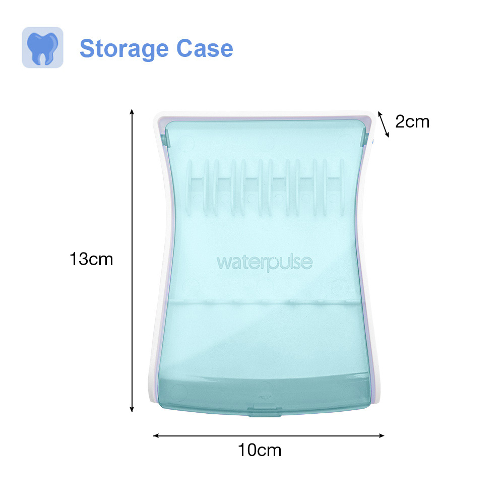 Waterpulse Hygiene Storage Case for Replacement Tips Dental Flosser Tips Storage Box Water Flosser Accessories, No Tips Included: Green curved