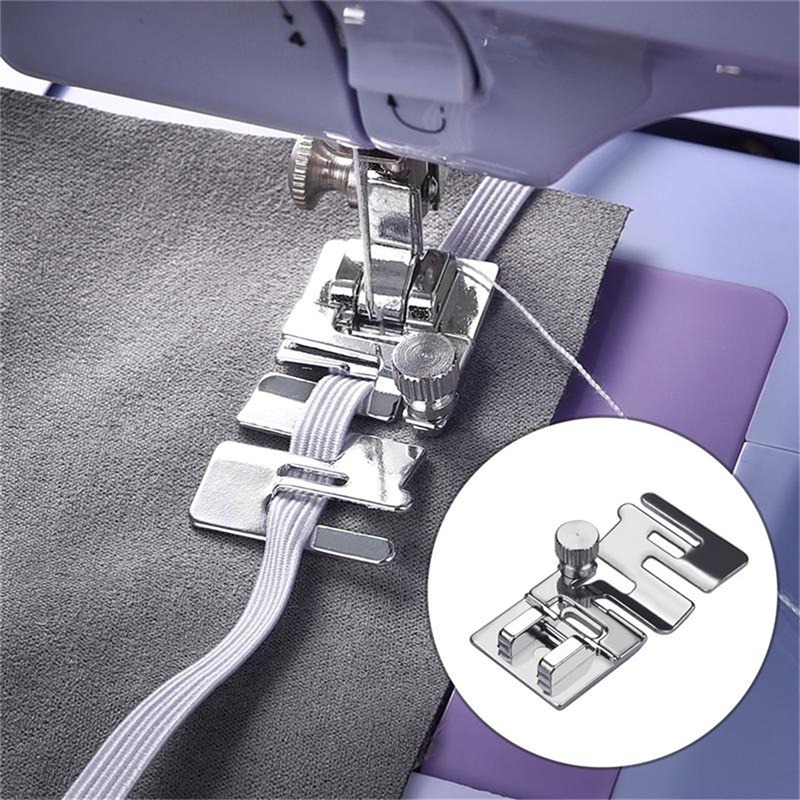 Piezas de máquina de coser doméstica, prensatelas, dobladillo enrollado, banda de cordón elástico, tela elástica, accesorios de costura DIY, 1 ud.