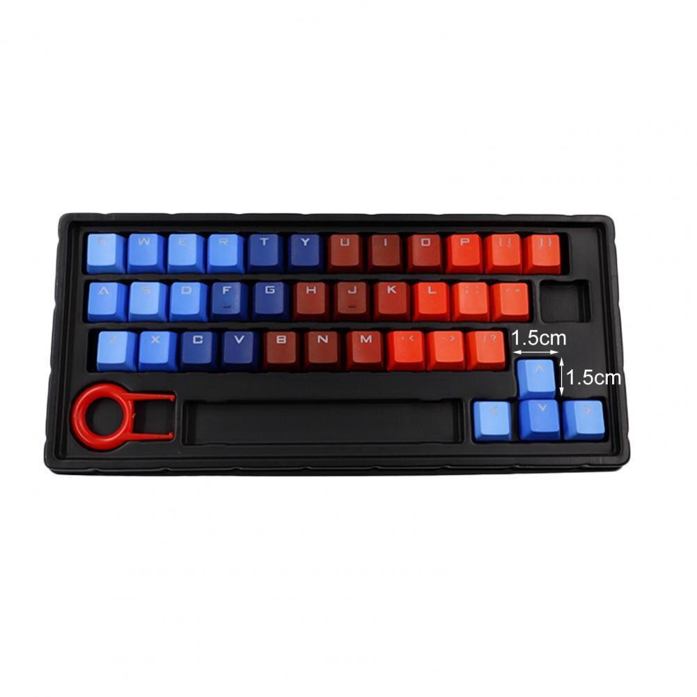 37 Keys PBT Keycaps Blue-Red Gradient Backlight Keycaps Mechanical Keyboard DIY Caps for PC Computer