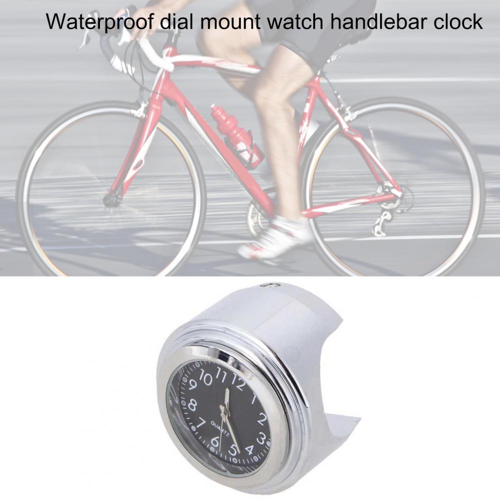 Universele 7/8 "Aluminium Waterdicht Chrome Lichtgevende Motorcycle Fietsstuur Mount Quartz Klok Horloge Voor Honda Yamaha