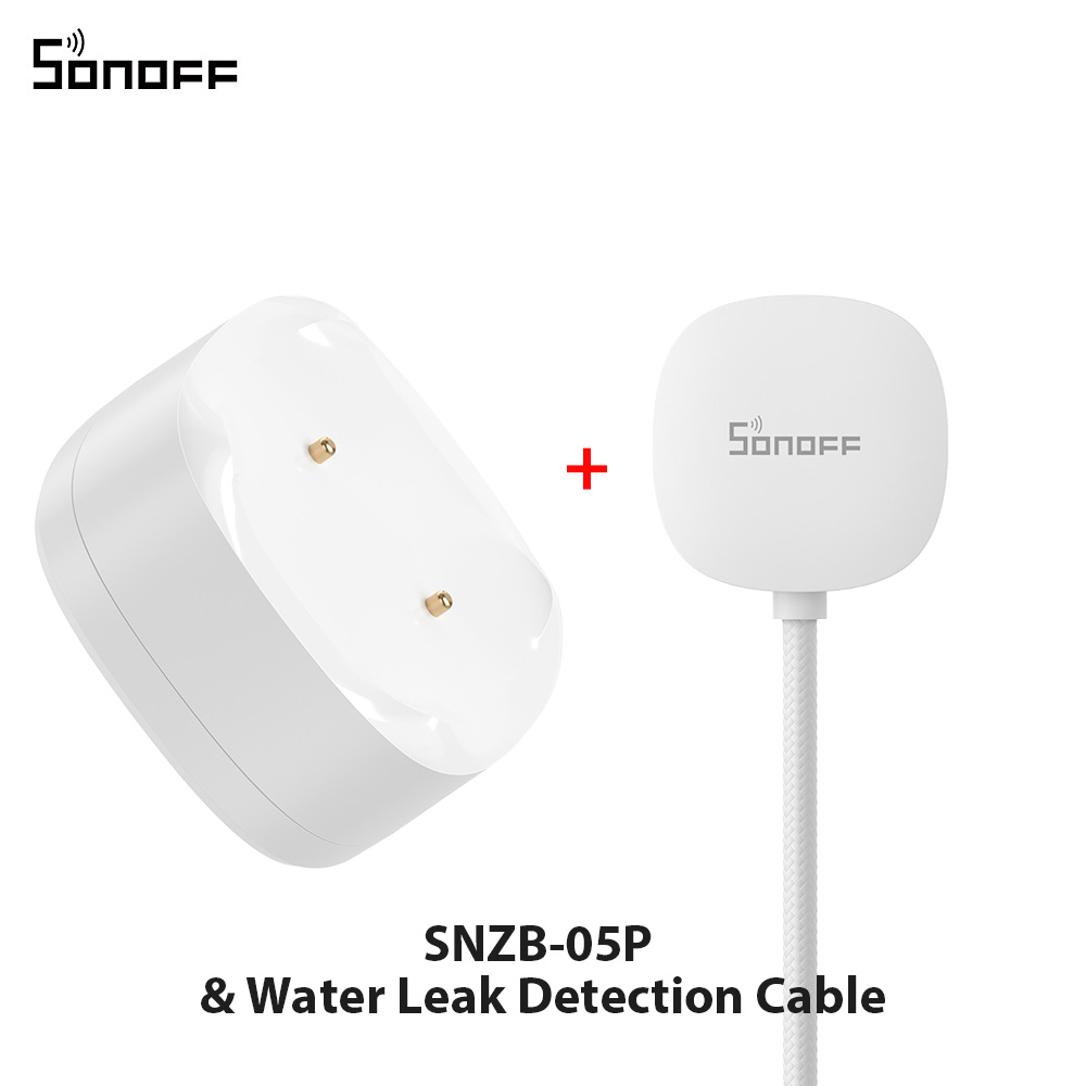 SONOFF SNZB-05P Zigbee slimme waterleksensor Lekkende en druipende detectie Real-time waarschuwing Smart Scence via eWeLink Alexa Google: Bundle3