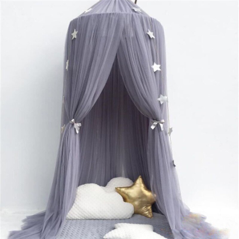 Opknoping Kids Baby Beddengoed Dome Bed Canopy Katoen Klamboe Bedcover Gordijn Voor Baby Kids Lezen Spelen Woondecoratie: Dark Purple