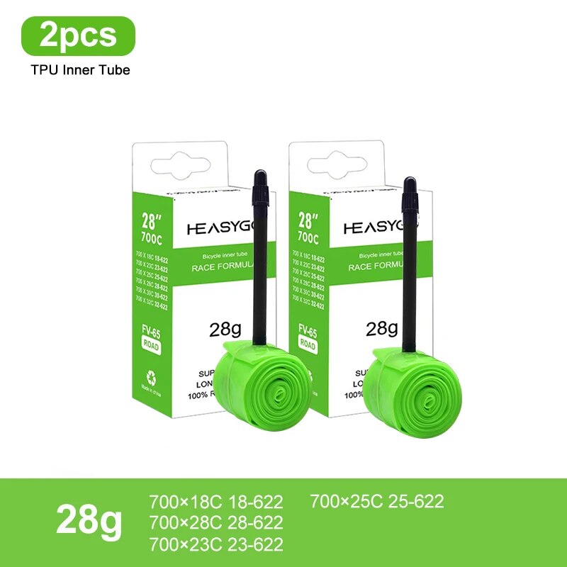 Ultralight Bike Inner Tube 700C 18 23 25 28 Road Bicycle TPU Tire 65mm Length French Valve Super Light Tube: Brown