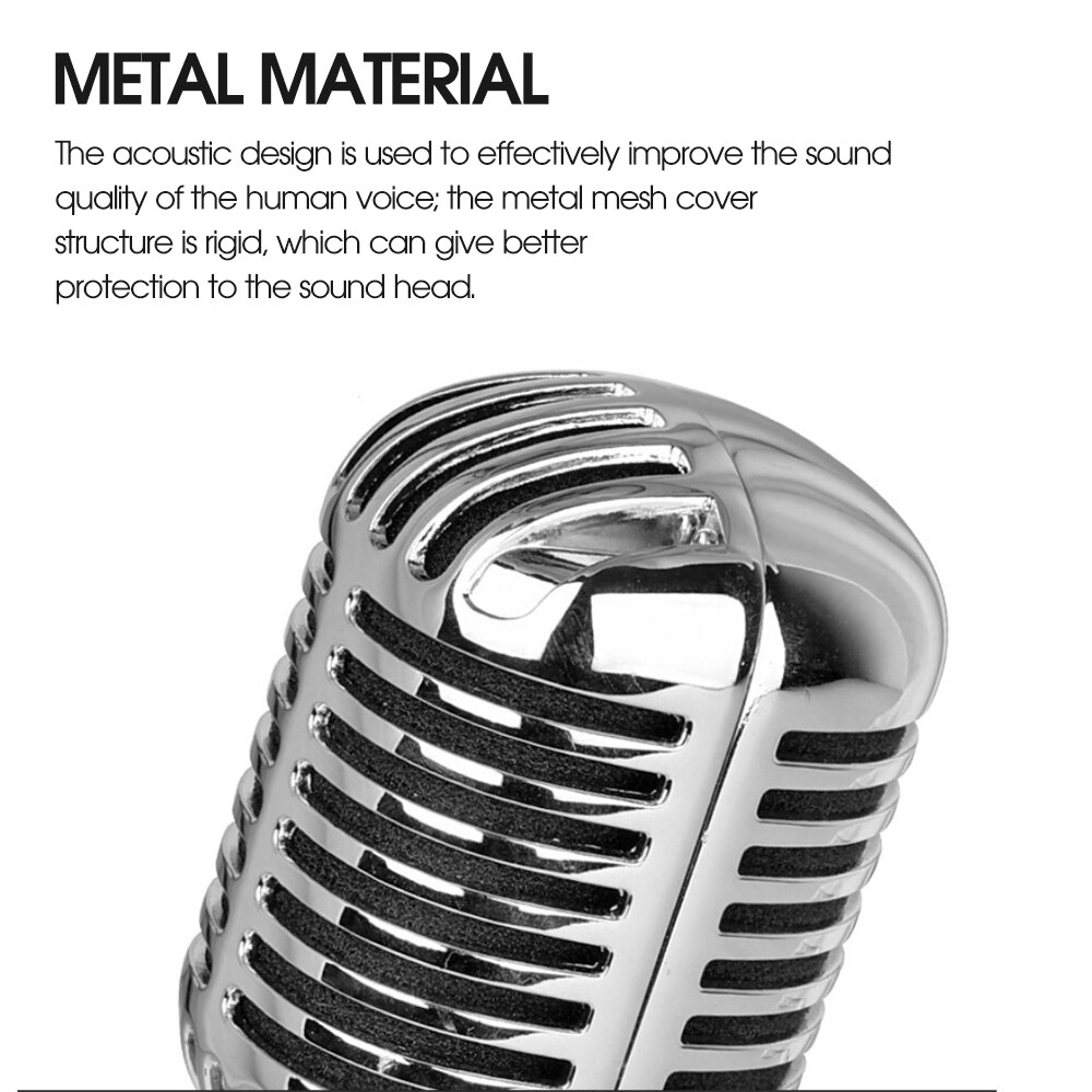 Microphone de Style Vintage pour Simulation de SHURE, support universel de micro Vocal dynamique rétro classique pour Performance karaoké en direct