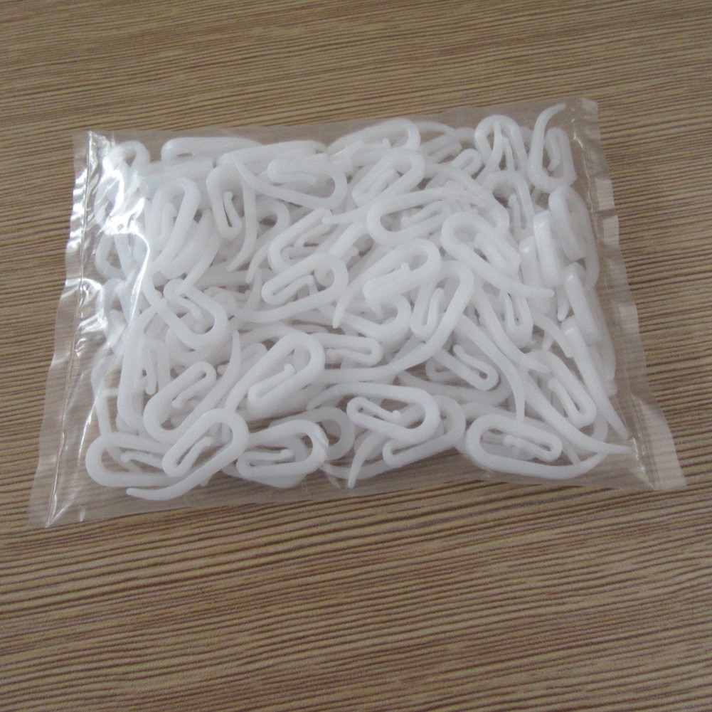 1 Bag Curtain Gliders Hooks White plastic Curtain hooks for Curtains Rings Header Nylon Tape Suit for Fixed Pleated Curtains