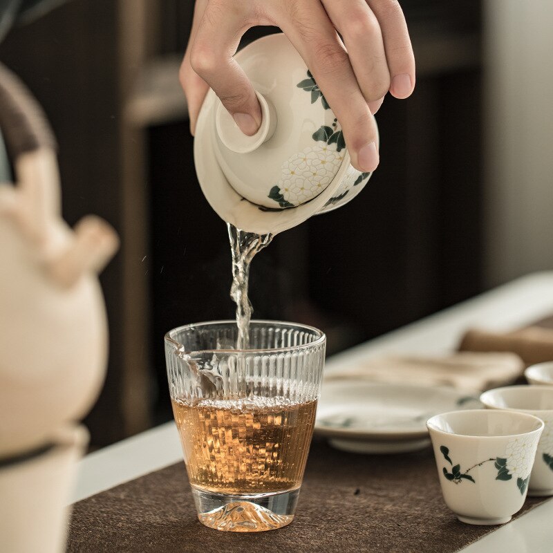 Keramisk växt ask handgjord terrin keramik kung fu teservis skål sopera de ceramica gaiwan krysantemum te för pojkvän