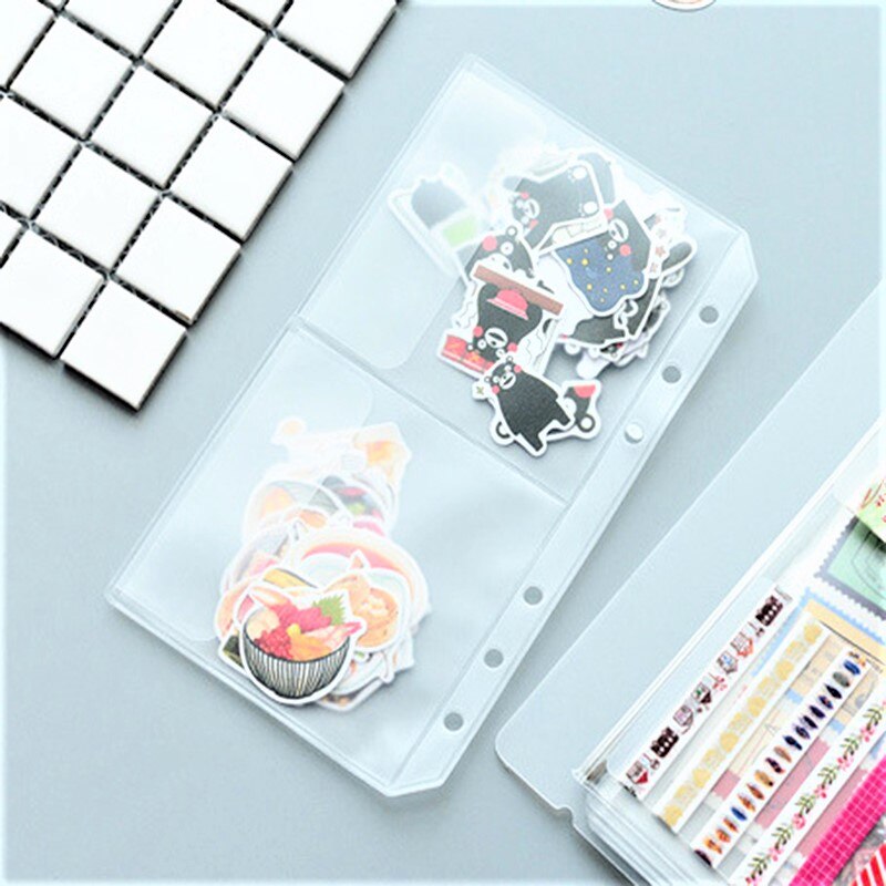 1PCS A5 / A6 transparent PVC zipper presentation file folder bag compact planner file holder bag
