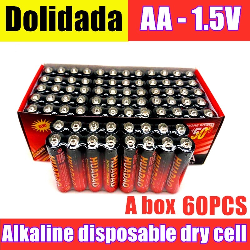 Batería seca alcalina Huadao desechable pila AA 1,5 V, adecuada para cámara, calculadora, despertador, ratón, control remoto