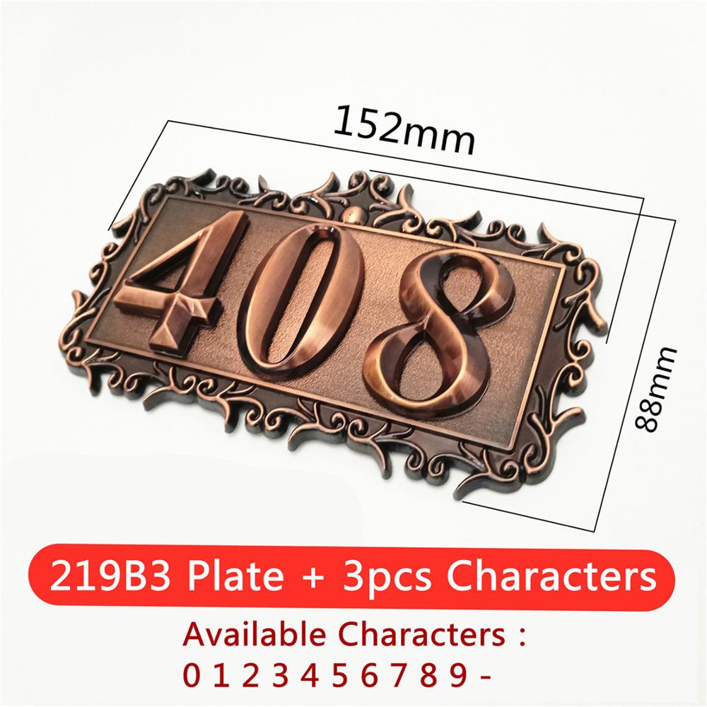 ABS Plastic Imitation Metal Bronze Door Frame House Number Custom Sign Door Number Sticker For Hotel Apartment Villa Door Plate: Ivory