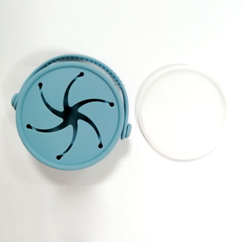 Spill bevis hopfällbar baby silikon mellanmål kopp hopfällbar barn kopp med lock: Himmelsblå