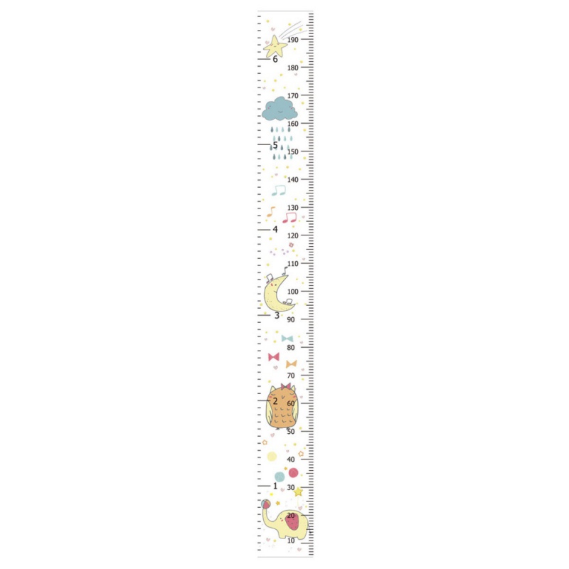 Hængende lærred højde børn vækstdiagram vægdekor lineal med træramme børn højde rekord til baby børnehave dekoration 1: A7