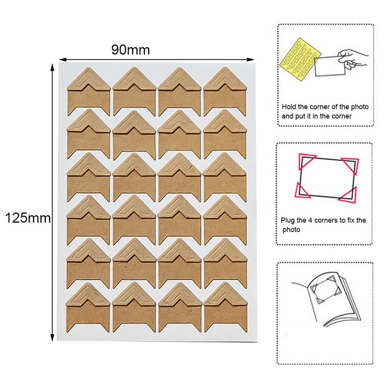 Foto álbum Scrapbook foto esquina protectores Vintage DIY pegatina hecha a mano Decoración Para Scrapbooking Marco de álbumes Decoración: Buff