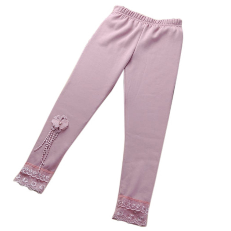 Kids Meisjes Ballet Dans Kant Vlinder Leggings Kinderen Stretch Slim Broek Broek 2-7Y: dark pink / 6