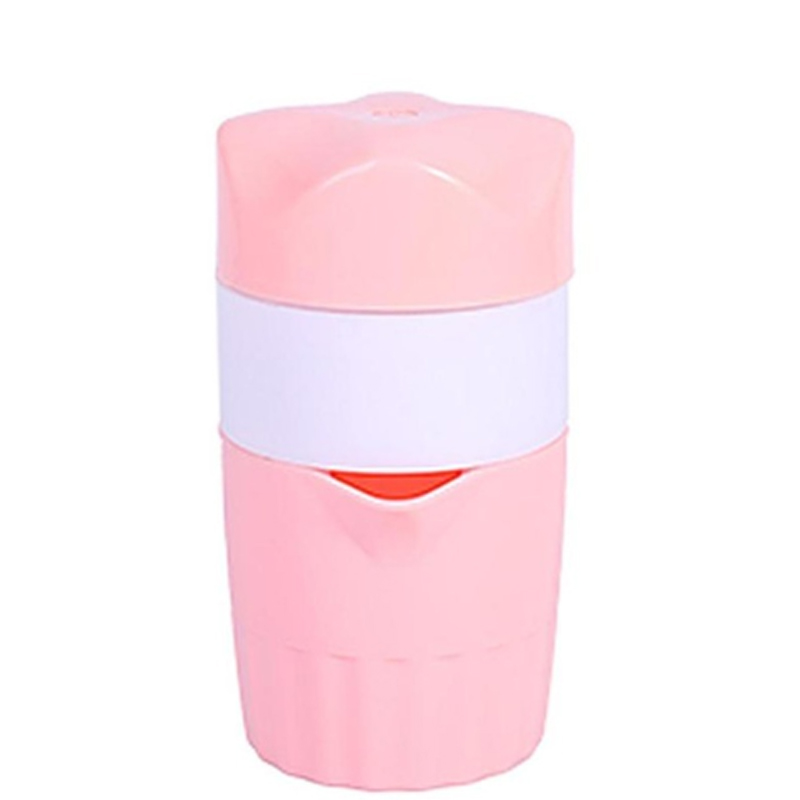 Handmatige citruspers, sinaasappelpers, handmatige dekselrotatiepers, pers voor citroen, limoen, grapefruit met zeef en bakje: 1 st roze