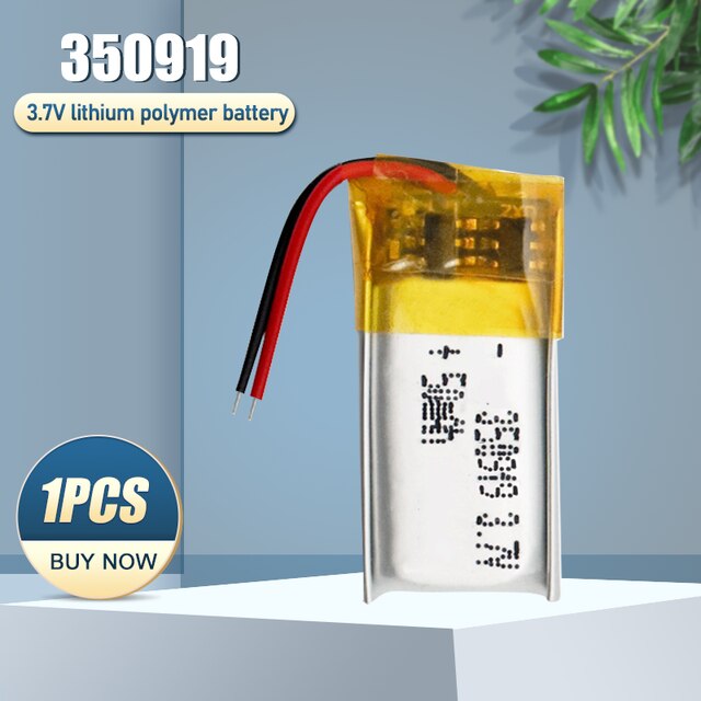 350919 3.7V 50Mah Oplaadbare Lithium Polymeer Li-Po Batterij Voor MP3 MP4 MP5 Dvd Led Bluetooth Oortelefoon speaker Massage Speelgoed Fan: 1PCS