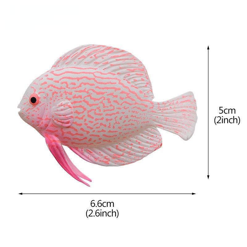 Ornements de poissons artificiels lumineux en Silicone, poisson clown vif, Guppy, poisson-ange, accessoires d'aquarium, décoration d'aquarium: WHITE